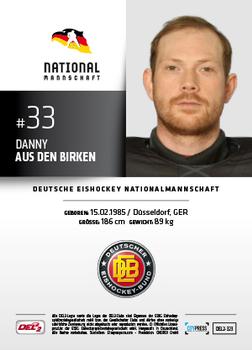2018-19 Playercards (DEL2) #323 Danny Aus Den Birken Back