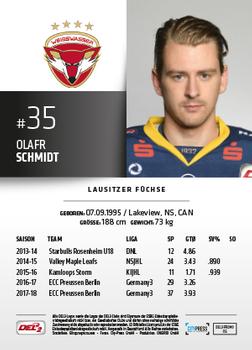 2018-19 Playercards Promos Serie 2 (DEL) #6 Olafr Schmidt Back