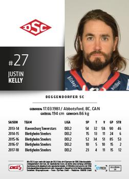 2018-19 Playercards Promos Serie 2 (DEL) #9 Justin Kelly Back