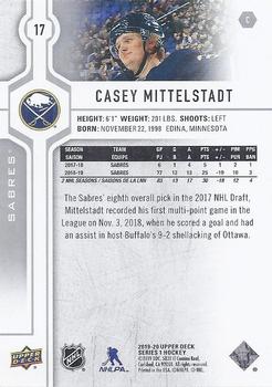 2019-20 Upper Deck #17 Casey Mittelstadt Back