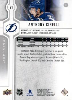 2019-20 Upper Deck #21 Anthony Cirelli Back