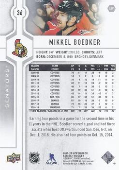 2019-20 Upper Deck #36 Mikkel Boedker Back