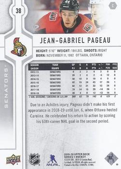 2019-20 Upper Deck #38 Jean-Gabriel Pageau Back