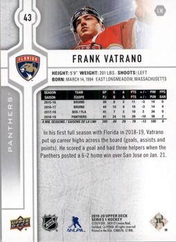 2019-20 Upper Deck #43 Frank Vatrano Back