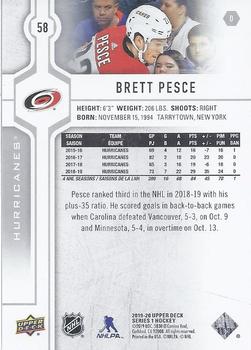 2019-20 Upper Deck #58 Brett Pesce Back