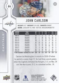 2019-20 Upper Deck #64 John Carlson Back