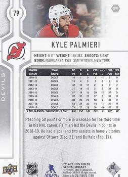 2019-20 Upper Deck #79 Kyle Palmieri Back