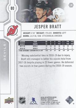 2019-20 Upper Deck #80 Jesper Bratt Back