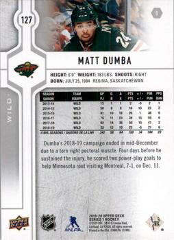 2019-20 Upper Deck #127 Matt Dumba Back