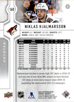 2019-20 Upper Deck #160 Niklas Hjalmarsson Back