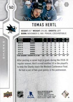 2019-20 Upper Deck #163 Tomas Hertl Back