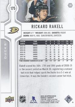 2019-20 Upper Deck #175 Rickard Rakell Back