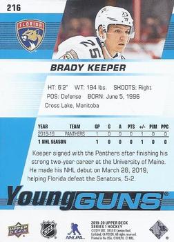 2019-20 Upper Deck #216 Brady Keeper Back
