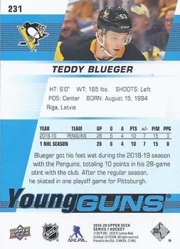 2019-20 Upper Deck #231 Teddy Blueger Back