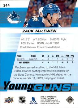 2019-20 Upper Deck #244 Zack MacEwen Back