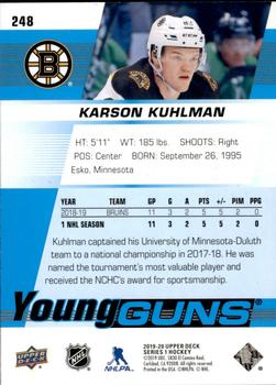 2019-20 Upper Deck #248 Karson Kuhlman Back