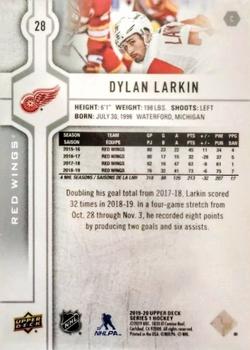 2019-20 Upper Deck #28 Dylan Larkin Back