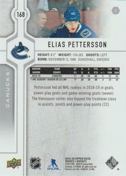 2019-20 Upper Deck #168 Elias Pettersson Back
