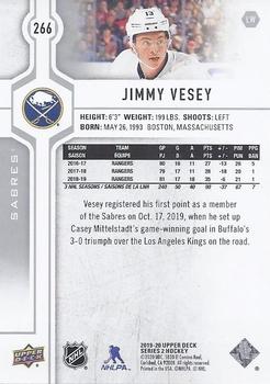 2019-20 Upper Deck #266 Jimmy Vesey Back