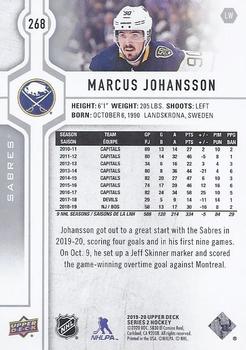 2019-20 Upper Deck #268 Marcus Johansson Back