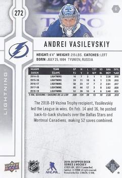 2019-20 Upper Deck #272 Andrei Vasilevskiy Back