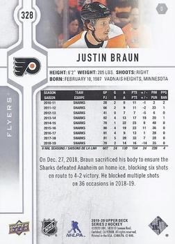 2019-20 Upper Deck #328 Justin Braun Back
