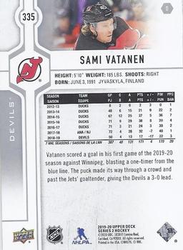 2019-20 Upper Deck #335 Sami Vatanen Back