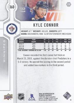 2019-20 Upper Deck #360 Kyle Connor Back