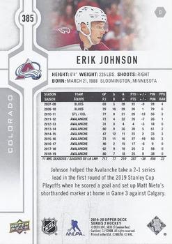 2019-20 Upper Deck #385 Erik Johnson Back