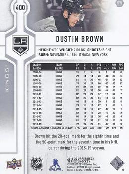 2019-20 Upper Deck #400 Dustin Brown Back