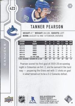 2019-20 Upper Deck #423 Tanner Pearson Back