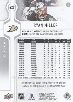 2019-20 Upper Deck #429 Ryan Miller Back