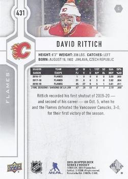 2019-20 Upper Deck #431 David Rittich Back