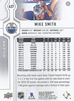 2019-20 Upper Deck #437 Mike Smith Back