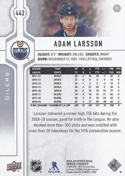 2019-20 Upper Deck #442 Adam Larsson Back
