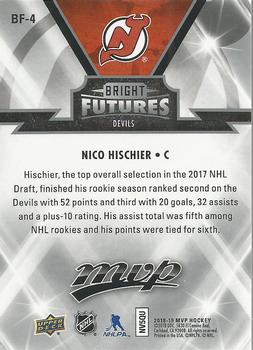 2018-19 Upper Deck MVP - Bright Futures #BF-4 Nico Hischier Back