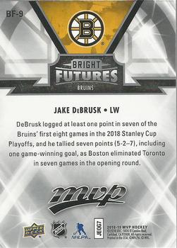 2018-19 Upper Deck MVP - Bright Futures #BF-9 Jake DeBrusk Back
