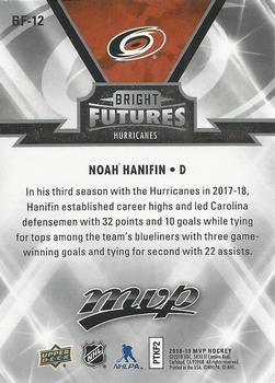 2018-19 Upper Deck MVP - Bright Futures #BF-12 Noah Hanifin Back