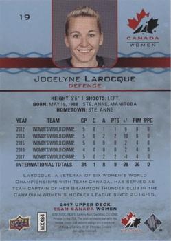 2017 Upper Deck Team Canada Juniors - Blue Spectrum #19 Jocelyne Larocque Back