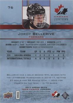 2017 Upper Deck Team Canada Juniors - Blue Spectrum #76 Jordy Bellerive Back