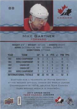2017 Upper Deck Team Canada Juniors - Blue Spectrum #88 Mike Gartner Back