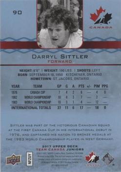 2017 Upper Deck Team Canada Juniors - Blue Spectrum #90 Darryl Sittler Back