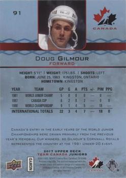 2017 Upper Deck Team Canada Juniors - Blue Spectrum #91 Doug Gilmour Back