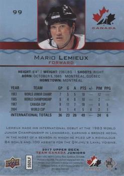 2017 Upper Deck Team Canada Juniors - Blue Spectrum #99 Mario Lemieux Back