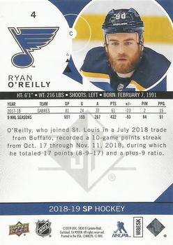 2018-19 SP #4 Ryan O'Reilly Back