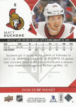 2018-19 SP #8 Matt Duchene Back