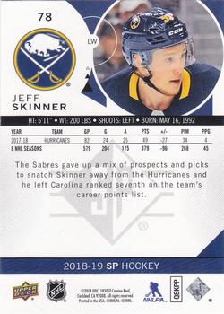 2018-19 SP #78 Jeff Skinner Back