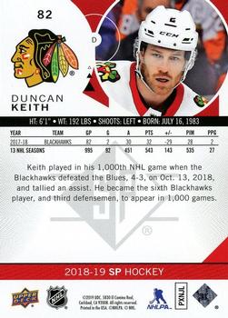 2018-19 SP #82 Duncan Keith Back