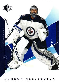 2018-19 SP - Blue #28 Connor Hellebuyck Front