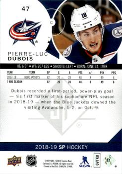 2018-19 SP - Blue #47 Pierre-Luc Dubois Back